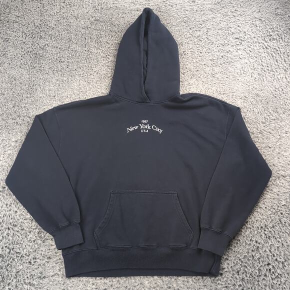 Hollister Hoodie Men Extra Small Blue Pullover Sweater Embroidered Streetwear - Picture 1 of 6